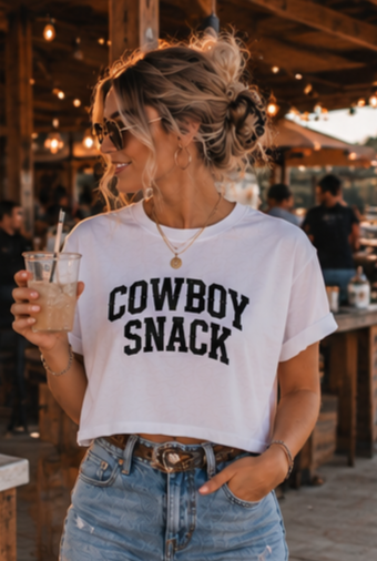 Cowboy Snack T-shirt product image 3, showing shirt style and design