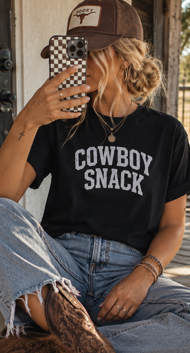 Cowboy Snack T-shirt product image 10, showing shirt style and design
